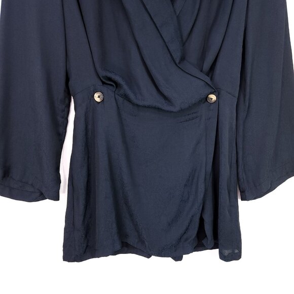 Free People Simone Mini Wrap Dress Size Small Animal Snake Print long Sleeve - Picture 6 of 14